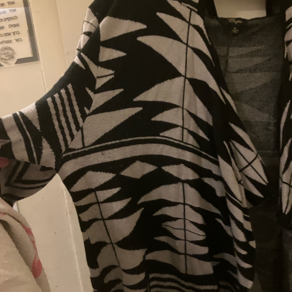 Chevron Pattern hooded Sweater/ duster/cardigan X… - image 4